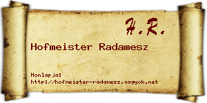 Hofmeister Radamesz névjegykártya